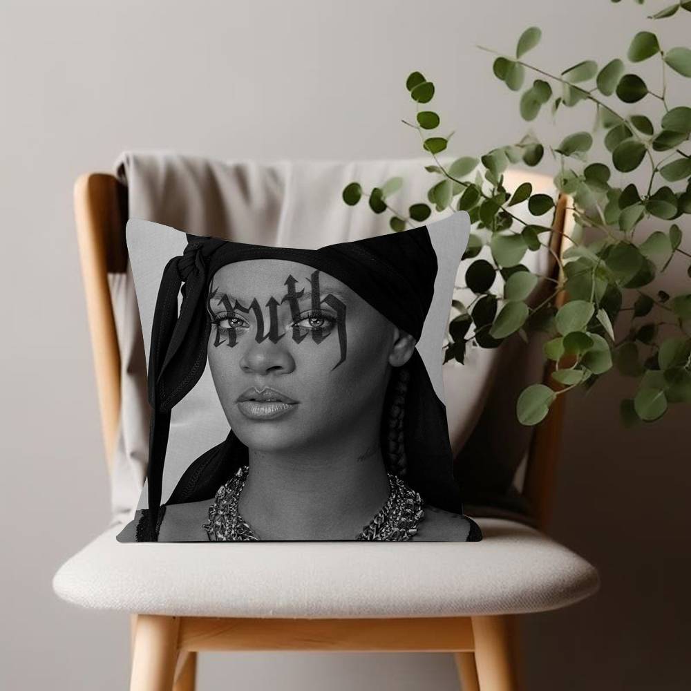 Famous Singer Rihanna Pop Music Maple Design Cushion Cover Happy Autumn Harvest decor Holiday Decorati Pillow Cover