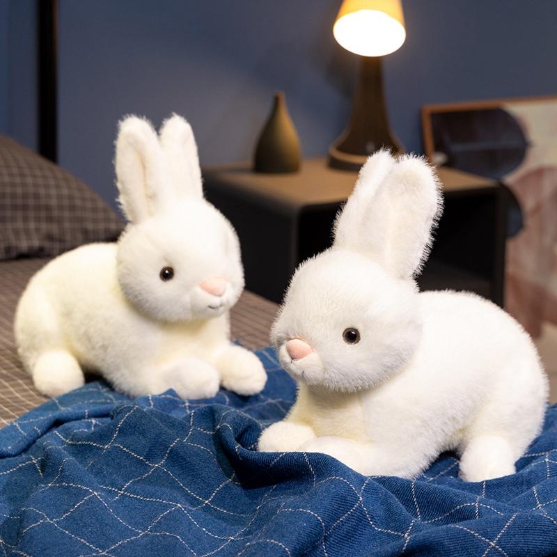 Имитация кролика, плюшевая игрушка, милый пушистый пасхальный кролик, кавайный реалистичный животный кролик, модель, реквизит, подарок на день рождения, украшение для дома