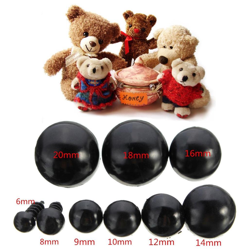 Creative Handmade Safety Eyes Creativ 5-24mm Bear/dolls/toy Animal Gifts 10pcs Black Plastic DIY Dolls Accessories