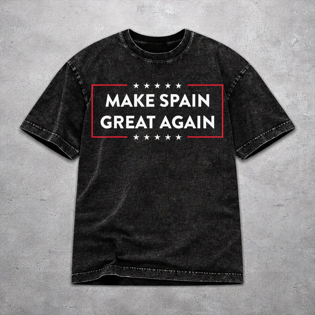 Fashion Women Men Make Spain Great Again Tee Shirt Washed Style T Shirts Clothes