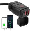 Мотоциклетный USB-зарядник Quick Charging 3.0 с двумя портами USB, вольтметром и переключателем ON/OFF для планшета, GPS