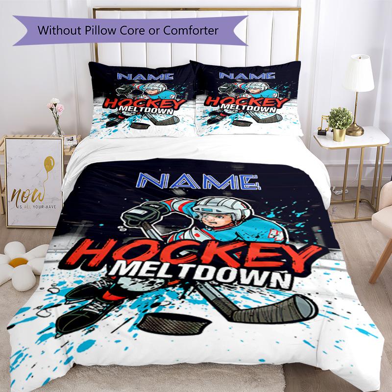 Hockey5588 Customize Your Name Bedding Set Breathable Duvet Cover With Pillowcases Decorative Bed Linen For Bedroom Home Decoration Birthday Gift