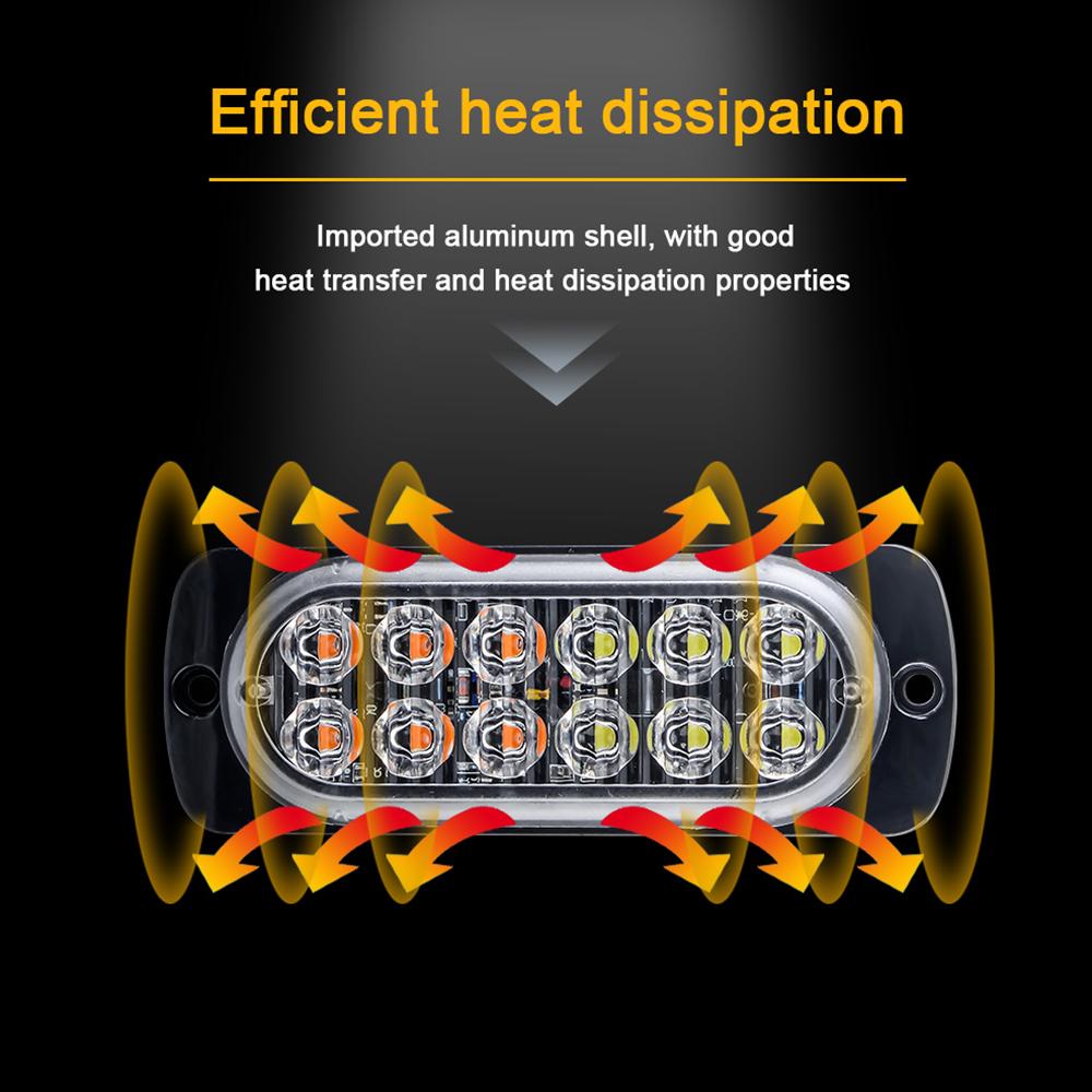 Car Warning Light Car Lights Assembly Car Truck Emergency Side Lamp 12 LED Car-styling Signal Lamp LED Warning Light