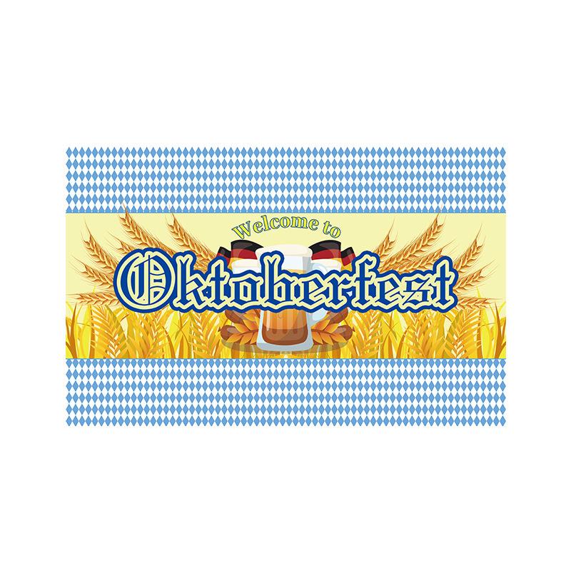 Munich Oktoberfest Outdoor Patio Party Bunting Banner, German Theme Backdrop Decor, Waterproof Durable Festival Flag