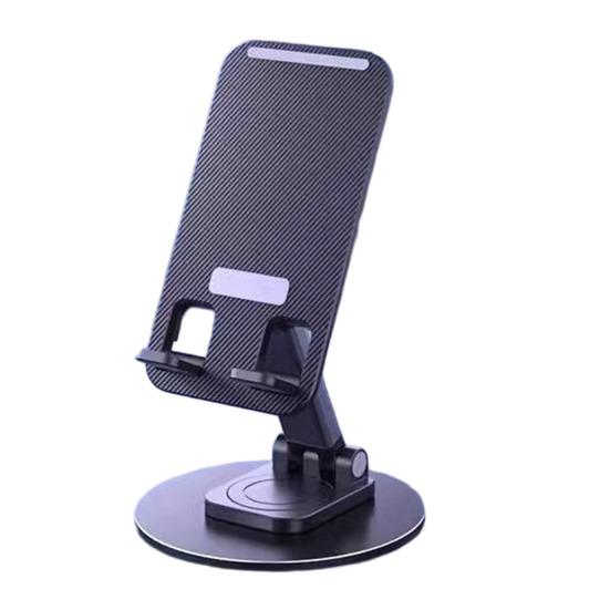 Phone Holder Foldable 360 Rotation Adjustable Desk Stand Metal Anti-Slip Silicone Pad Bracket for Phones Tablets