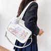 Японская сумка через плечо Kawaii для женщин, Itabag из искусственной кожи, прозрачная сумка JK, большая сумка, сумки в стиле Preppy Bolss Bolsos Para Mujer