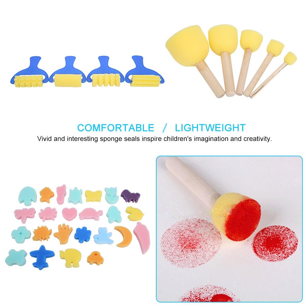 39 шт. DIY Детские цветные губки для рисования Кисти для рисования Doodle Детские игрушки Инструменты