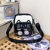 Y2K Cute Cartoon Cat Ita Crossbody Bag Mini Women Casual Shoulder Bags Kawaii Girls Transparent Pocket DIY Display Nylon Handbag