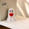 Funny Ghost Gifts for Friends 3Pcs Mini Figurines Halloween Decorations Resin Middle Finger And Decor Tiered Trays Heart Ornaments Tabletop