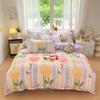 Simple and comfortable duvet cover and pillowcase set, floral print bedroom decoration, gift for teenage boys and girls