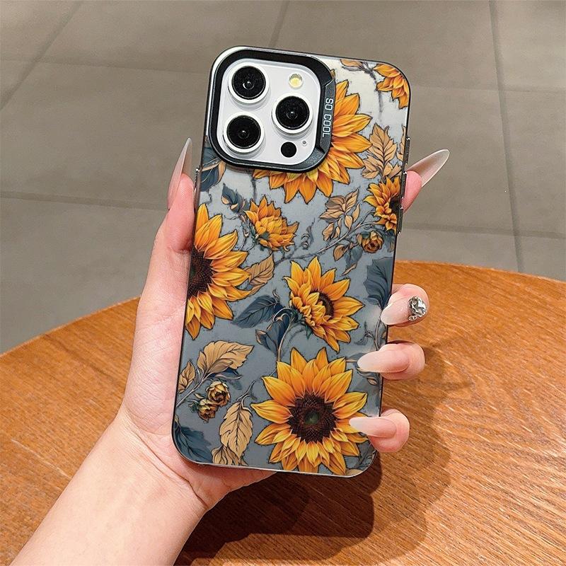 Новый чехол для телефона Apple 16PROMAX 14 подсолнух iPhone15plus матовый 13/12 нишевый xsmax