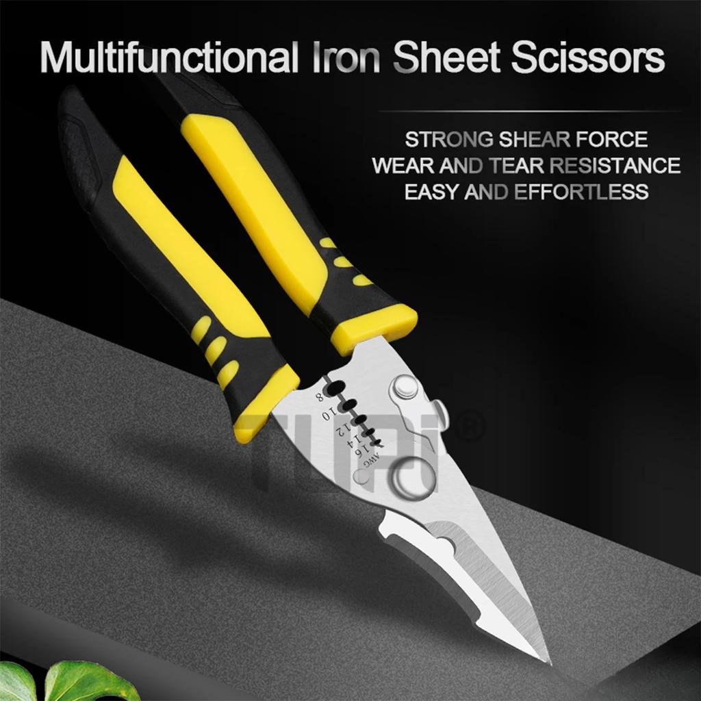 TUPI Wire Cutters Crimping Pliers Multi Function Pliers Stripping Pliers Electrician Scissors Hand Tools Electrician Portable
