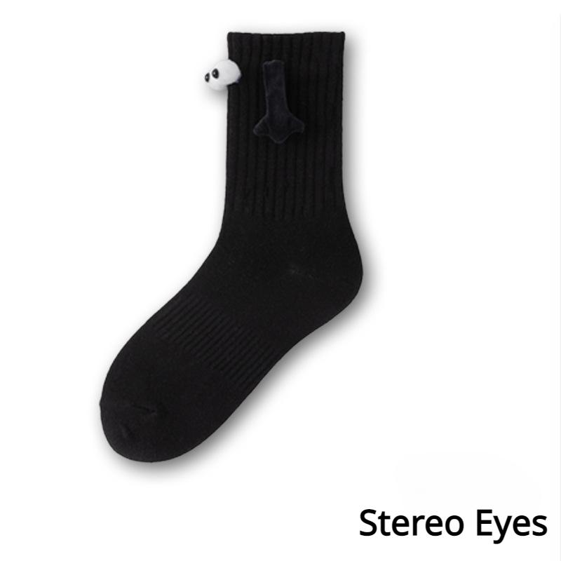 Забавные магнитные носки средней длины унисекс, женские милые хлопковые носки, держащиеся за руки, носки для пар, подруг
