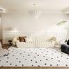 Modern Clover Dot Area Rug, Soft Beige Black Non-Slip Floor Carpet for Living Room, Bedroom  Aesthetic Home