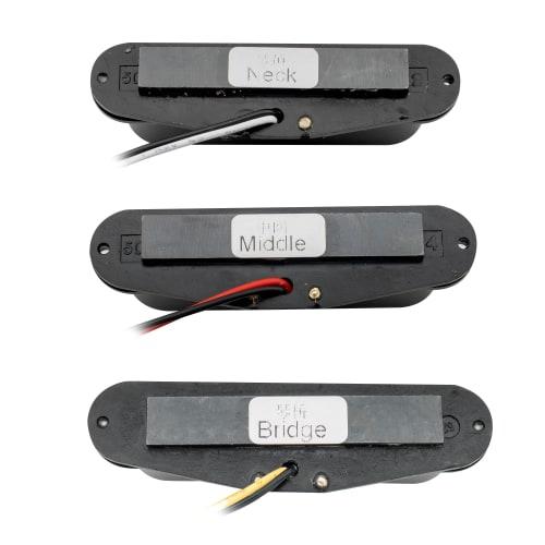 Wilkinson High Output Ceramic Single Pickups for Stratocaster Electric Guitars, Black (Set of 3)