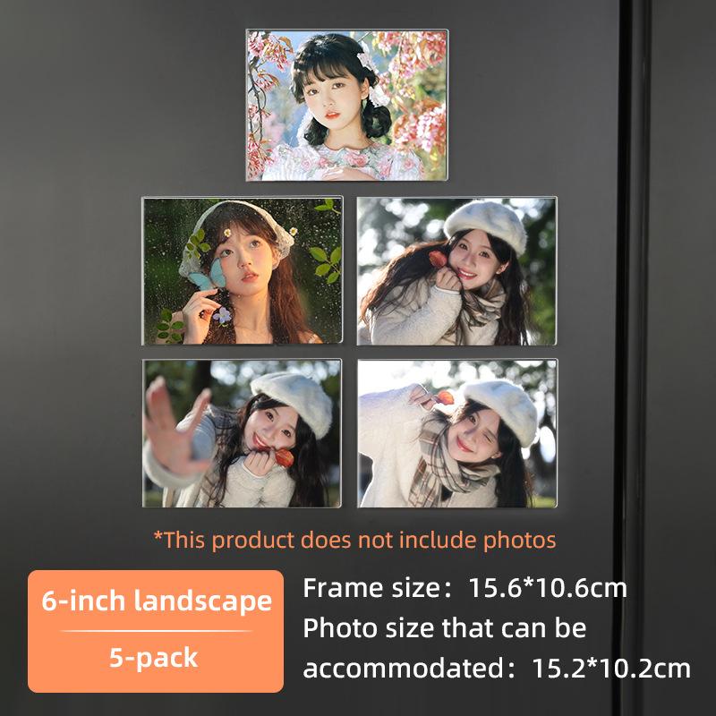 -Custom Modern Design Lightweight Acrylic Photo Frame Small Picture Display Fridge Magnet Photo Frame