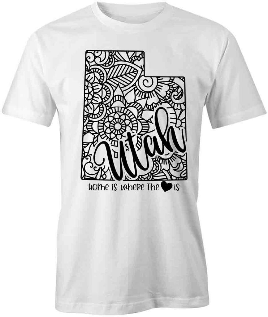 STATE MANDALA UTAH TShirt Tee Short-Sleeved Cotton CLOTHING HEART S1WSA809