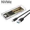 Xiaomi Корпус для SSD M.2 NVME PCIe NGFF SATA с двойным протоколом, прозрачный, USB Type C 10 Гбит/с, PCI-E M2 SSD, прозрачный внешний корпус, коробка для жесткого диска