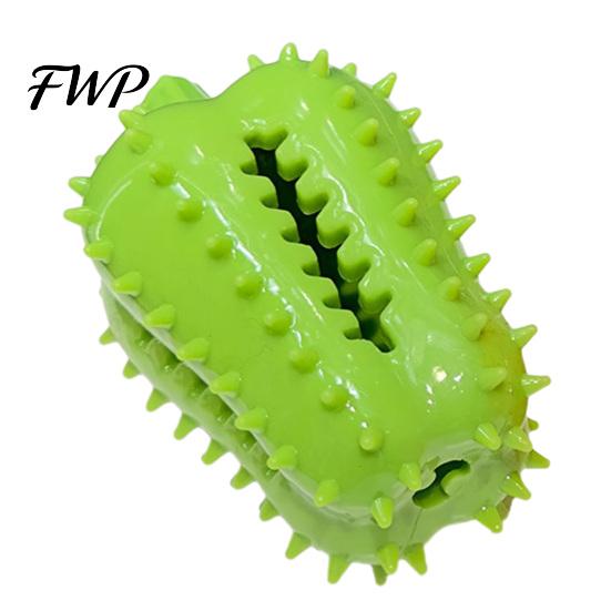 Independent Play Dog Toys Spiky Chili Chew Toy, Treat Dispenser Food Dispensing Interactive Rubber Toy for Teeth Cleaning, Mental Stimulation Cleaning