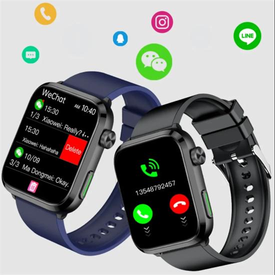 SACOSDING Bluetooth Call Смарт-часы Артериальное давление Кислород в крови Мониторинг сна Дистанционный уход за семьей и другом Спортивные умные часы для мужчин