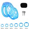 With 5 Size Cock Rings Penis Soft Silicone Chastity Cage Device Anti-Cheating Penis Lock Restraints for Men Discreet Sex Toy 18+
