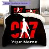 Custom Name CR7 Bedding,Quilt Set Quilt Cover Pillowcase Home Birthday Gift(1 * duvet cover + 2 * pillowcase, without core) -HE54