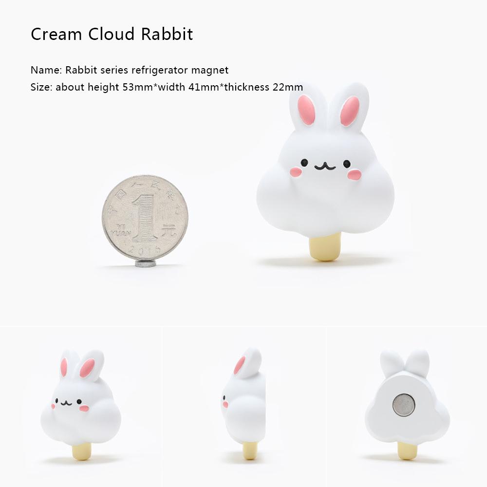Bunny Magnetic Fridge Sticker Creative DIY Resin Cartoon Cute Personality Design 3D Home Decorations Ornaments Various Styles