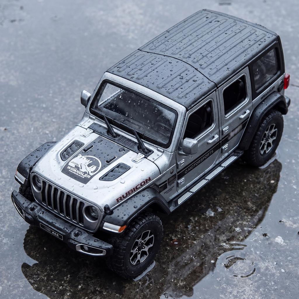 1:22 Jeep Wrangler Unlimited Rubicon Off Road SUV Alloy Metal Diecast Model Car Home Trendy And Desktop Display Ornament Hobby ALR1