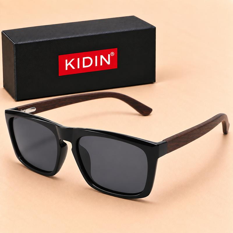 Polarized Sunglasses for Men Women Casual Square Wooden Temple UV400 Classic Daily Wear Driving Travel Shopping 7