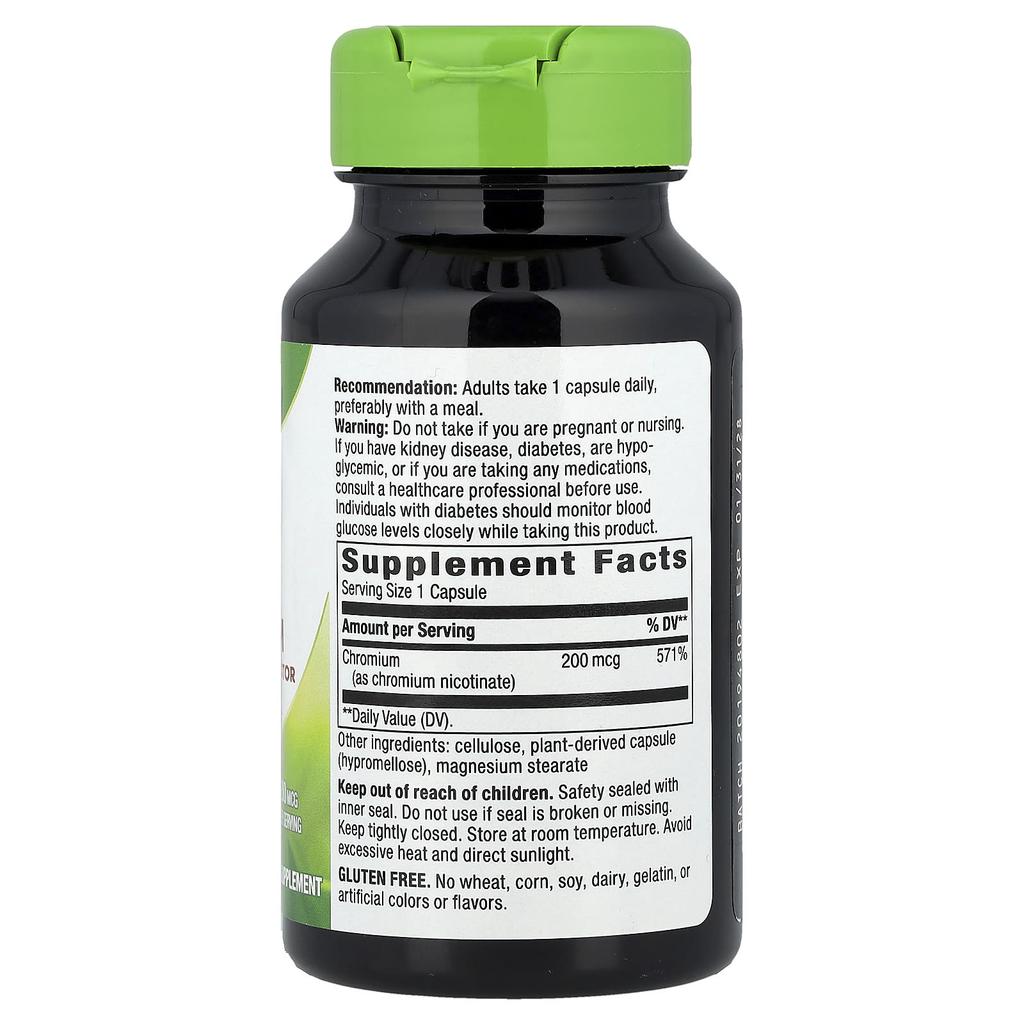 Nature's Way Хром GTF, 200 мкг, 100 растительных капсул