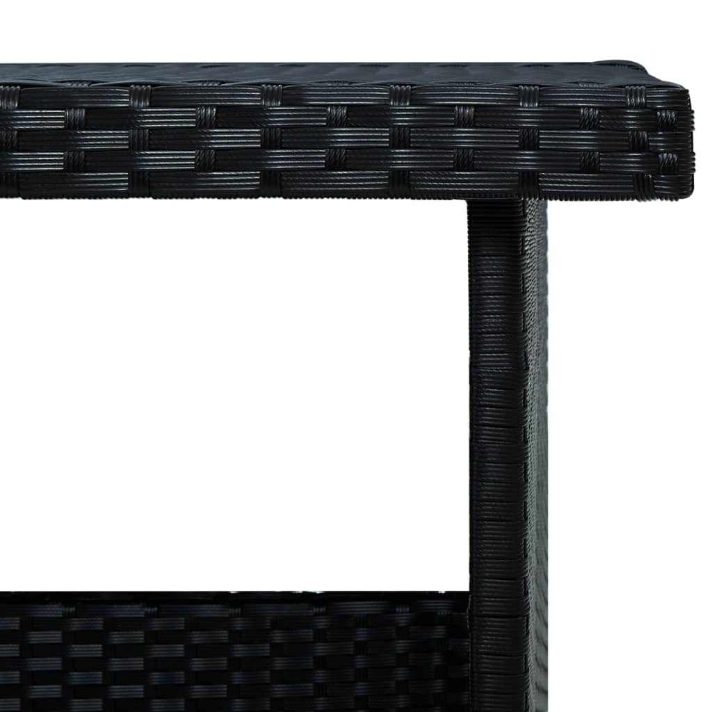 6 piece garden lounge set with cushions poly rattan black
