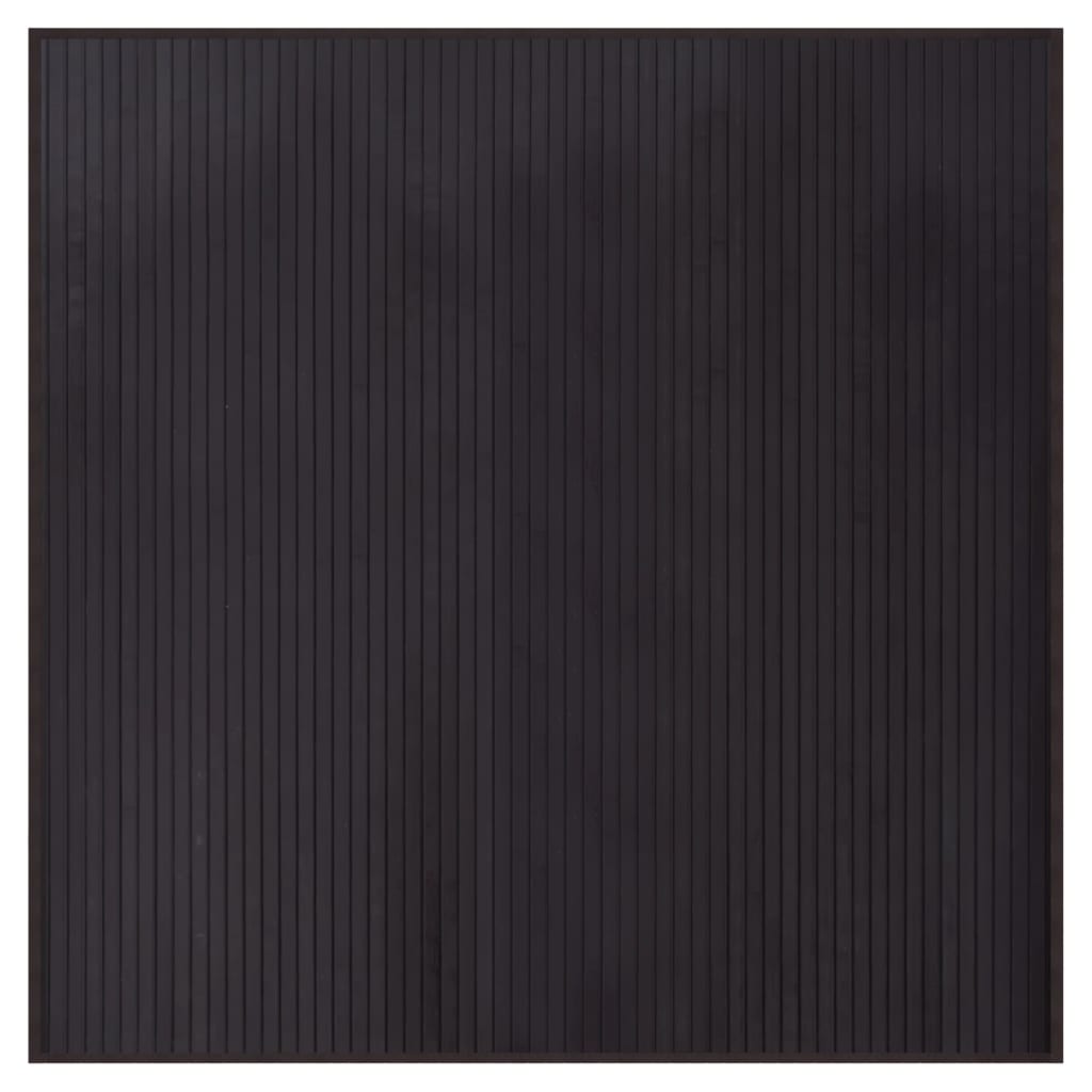 Square Rug Dark Brown 100 x 100 cm Bamboo