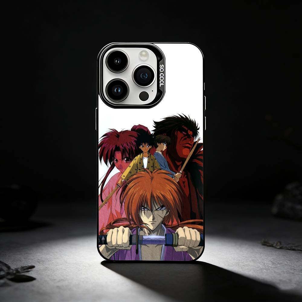 Anime R-Rurouni Kenshin Phone Case For iPhone 17,16,15,14,13,12,11 Plus,Pro Max,XS,Colored silver phone case