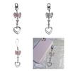 Bowknot Heart Pendant Cellphone Strap Phone Chain Detachable Bow Phone Lanyard Handmade Keychains for Wallet Bags
