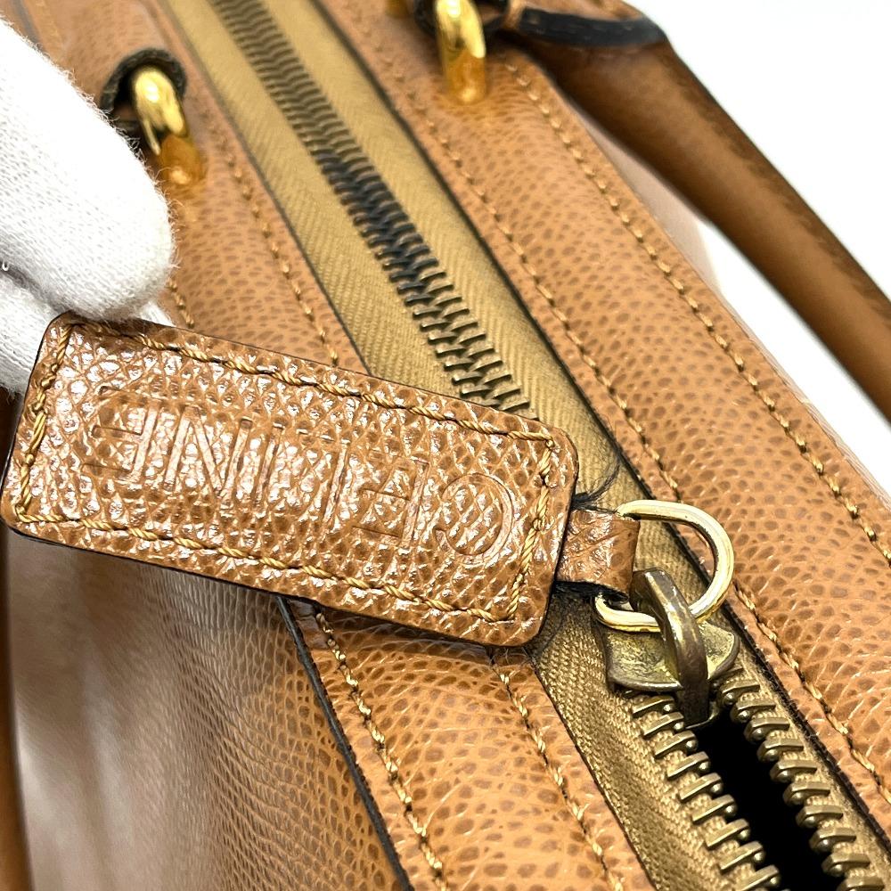 CELINE 2WAY Bag Hand Bag Shoulder Bag Leather Brown/GoldHardware