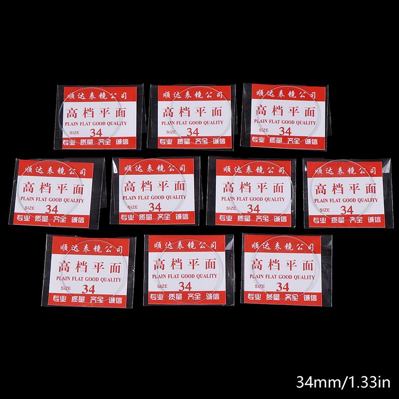 10 шт. 28-39 мм плоское минеральное стекло для часов, запасная часть для плоских часов, толщина 1 мм для ремонта часов