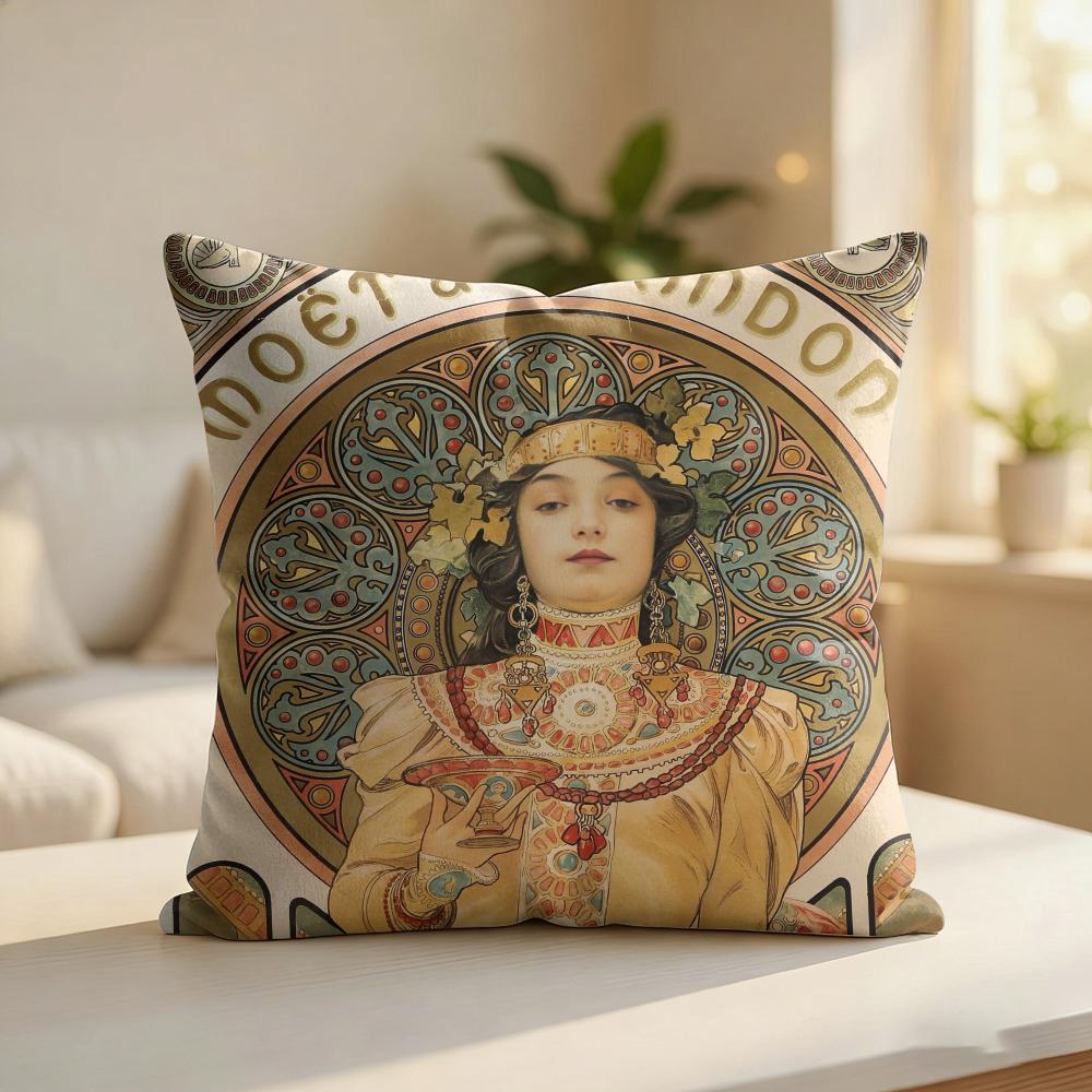 AALFONS MUCHAS Retro Cushion Cover Silky Short Plush Invisible Zipper Dustproof Sofa Pillow Case For Home Decor