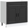 Vidaxl Szafka Kuchenna Dolna, Porto, Czarna, Materiał Drewnopochodny
