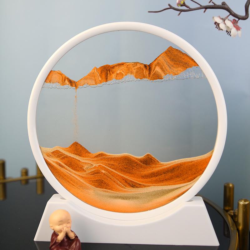 3D Песочные часы с перетекающим песком - Креативный пейзаж для декора гостиной и офиса