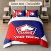 Custom Bedding Set LOSC Lille Pattern, Print Name Text 1 Duvet Cover plus 2 Pillowcases Home Textile