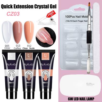 8 шт., набор полигелей для ногтей с УФ-лампой, прозрачный розовый УФ-светодиодный набор для быстрого наращивания ногтей с твердым желе, набор для наращивания ногтей, маникюрный инструмент «сделай сам»