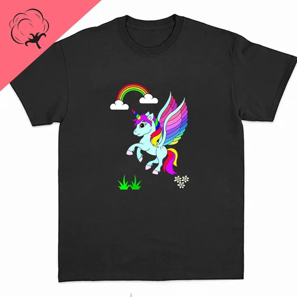 Male Unicorns Tee Rainbow Graphic Tees Funny Tshirts Women Fashion Hip Hop Alpha Men Tops 100 Cotton Unisex Aesthetic Clothing