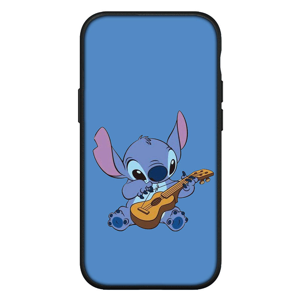 Для iPhone 16 15 Xiaomi Redmi Note 13 12 11 Pro Max X 9 14 XR Samsung Galaxy A15 S24 S23 Plus Huawei OPPO Прекрасный черный синий чехол для телефона Lilo Stitch