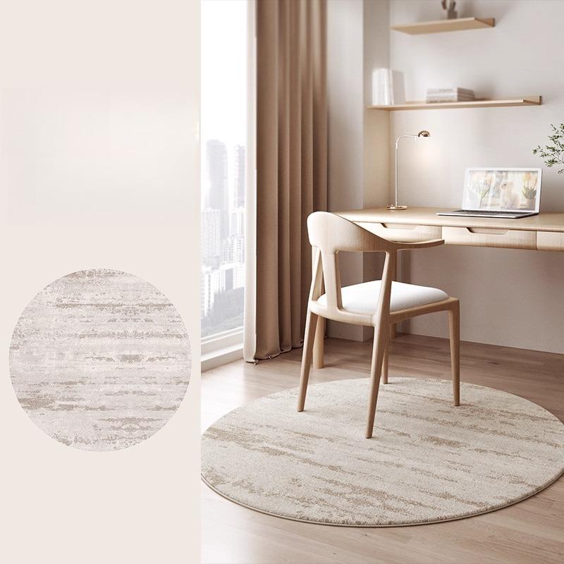 Cream Style Bedroom Decor Round Carpet Fluffy Soft Carpets for Living Room Thick Plush Bedside Floor Mat Washable Cloakroom Rug