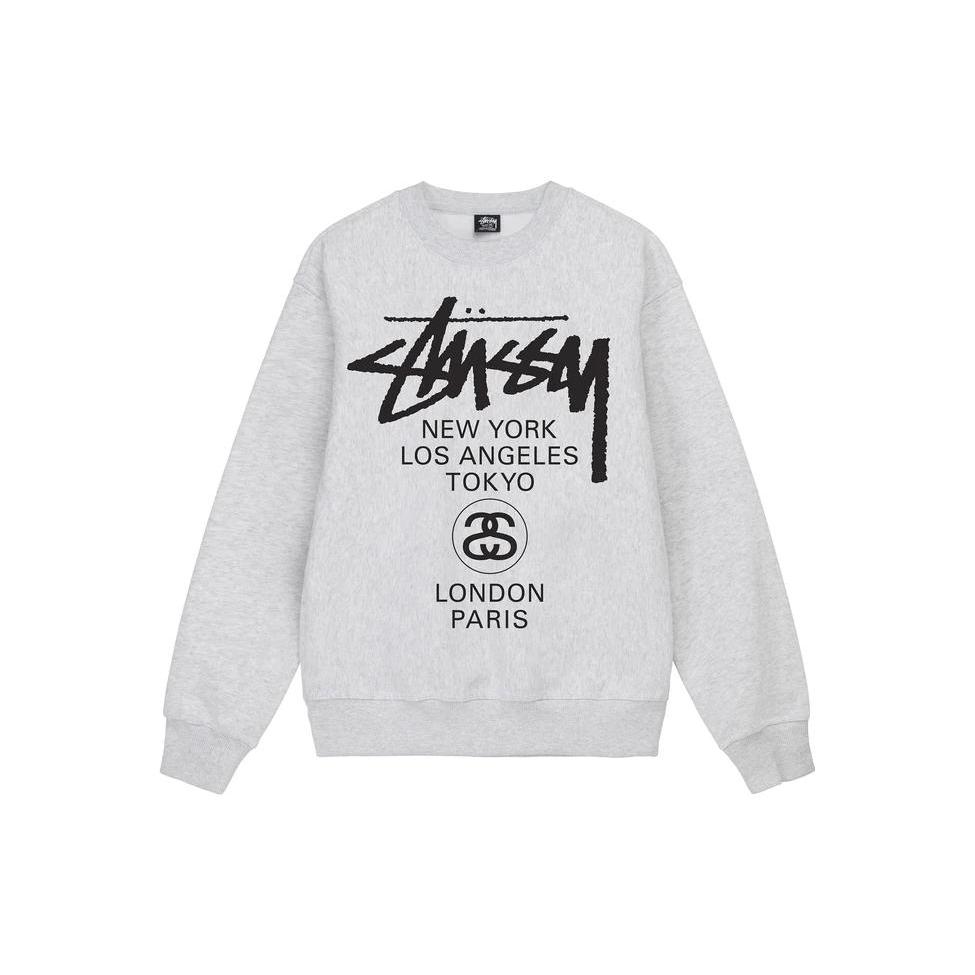 Stussy World Tour Crewneck Ash Heather 3913713