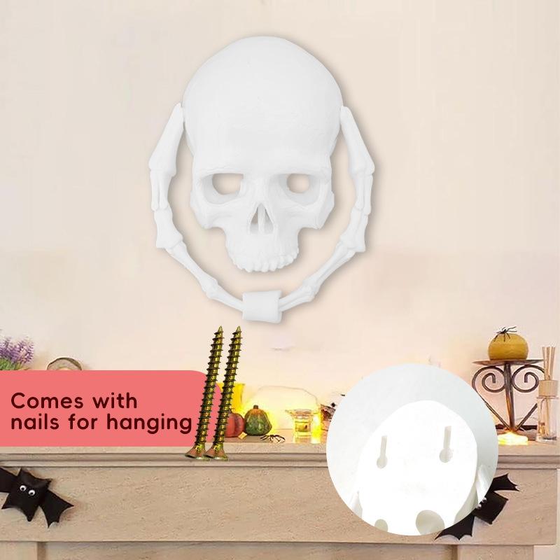 Хэллоуин Пиратский Скелет Дверной Молоток Креативное Украшение для Дома Праздничный Атмосферный Орнамент Интересная Ручка для Стука