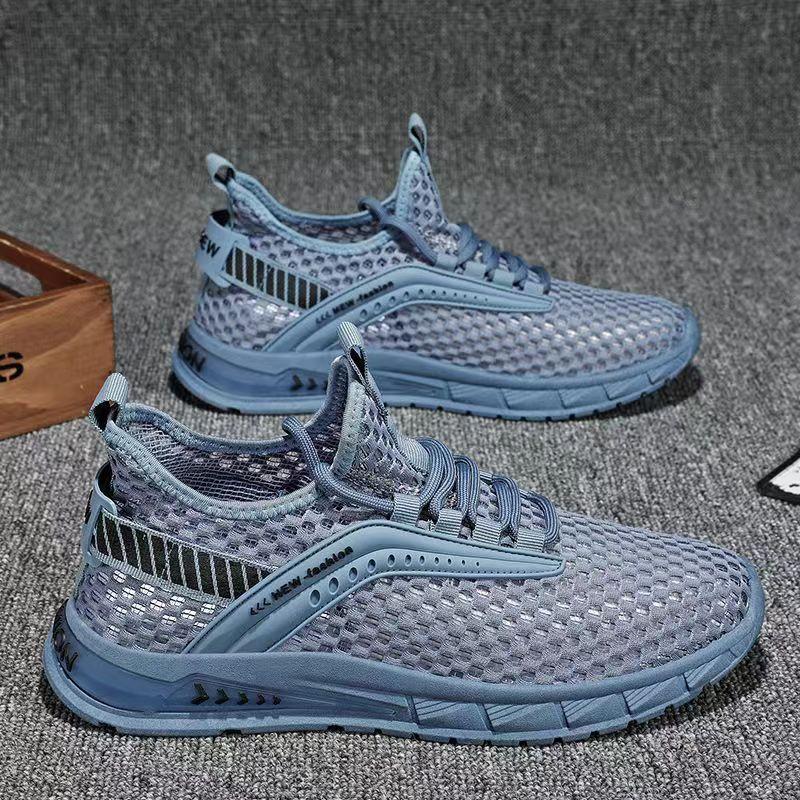 New Summer Hollow Mesh Sports Running Trendy Shoes Fashionable Casual Men's Shoes Trendy Paired with Men's Breathable Thin Men's Shoes