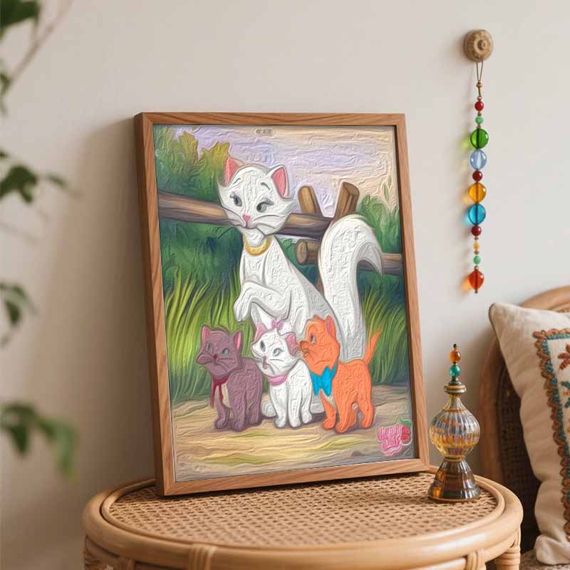 Disney Набор для рисования своими руками «Мари Коты-аристократы» Классический стиль Декор для дома Поделка Идея подарка Настенное искусство Для гостиной Офис Современный декор Картина