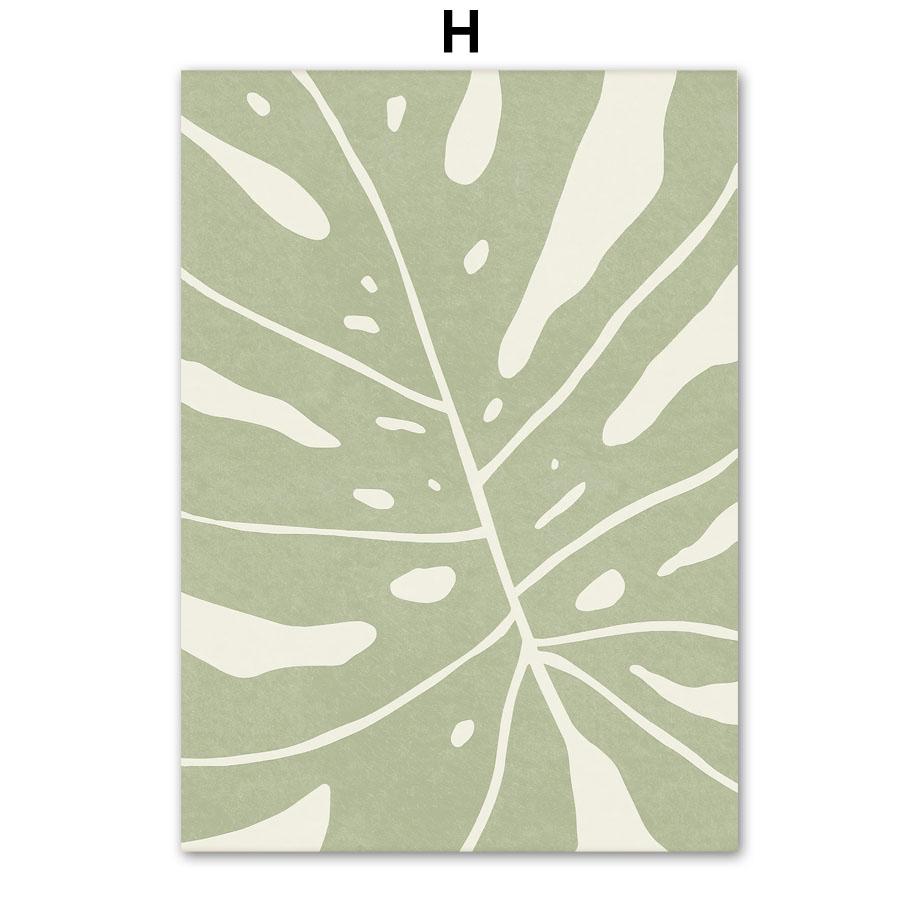 Canvas Painting Palm Leaves Green Plants Deer Abstract Nordic Posters And Prints Wall Art Pictures For Living Room Home Decor