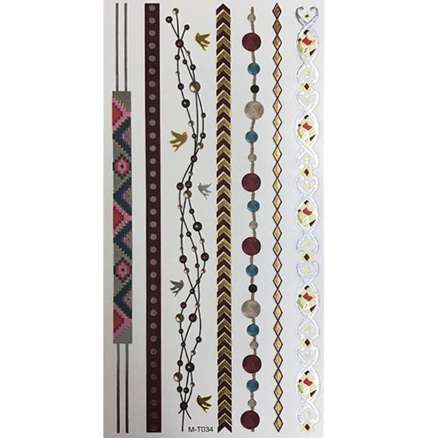 Metallic Gold Butterfly Tattoo Silver Waterproof Temporary Tattoos Stickers On The Body Women Men Boho Resort Style